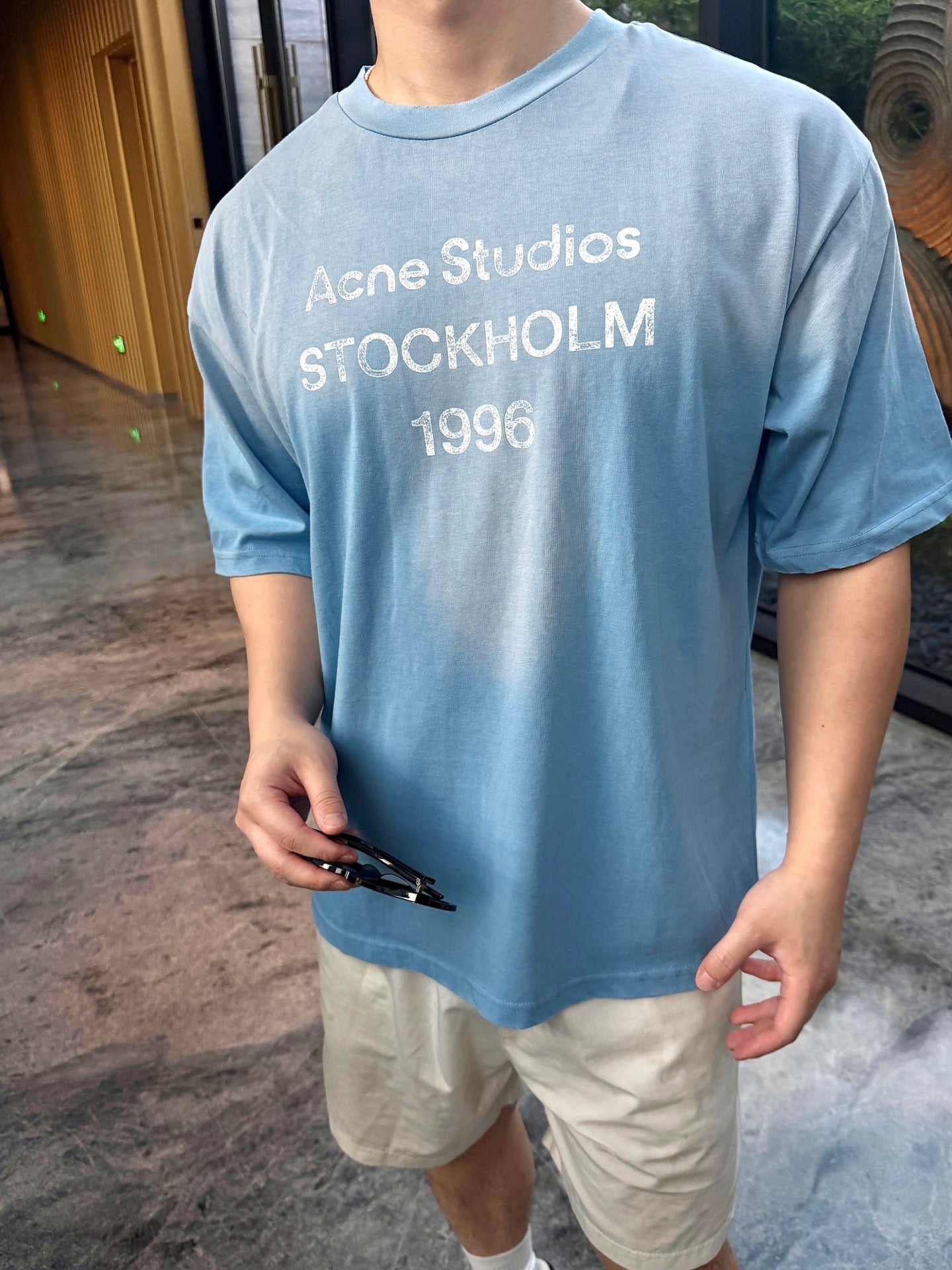 2026 New Ace Spray-Printed Distressed Logo Short-Sleeved Shirt (CC928-A15)