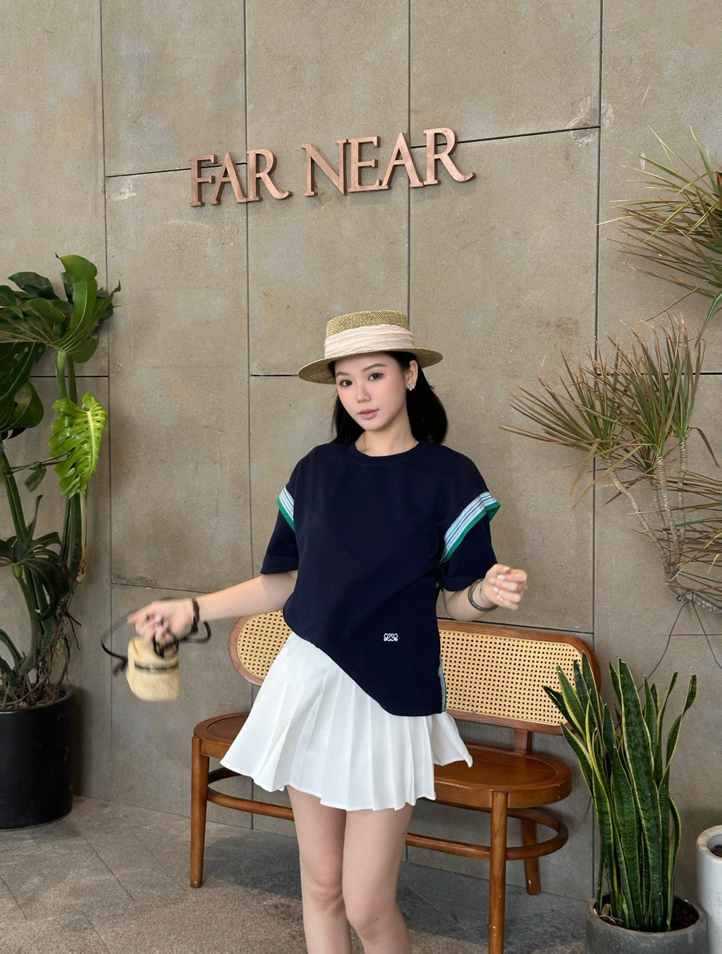 2026 Women's Way Embroidered Striped Patchwork Short-Sleeved Top (DD108)