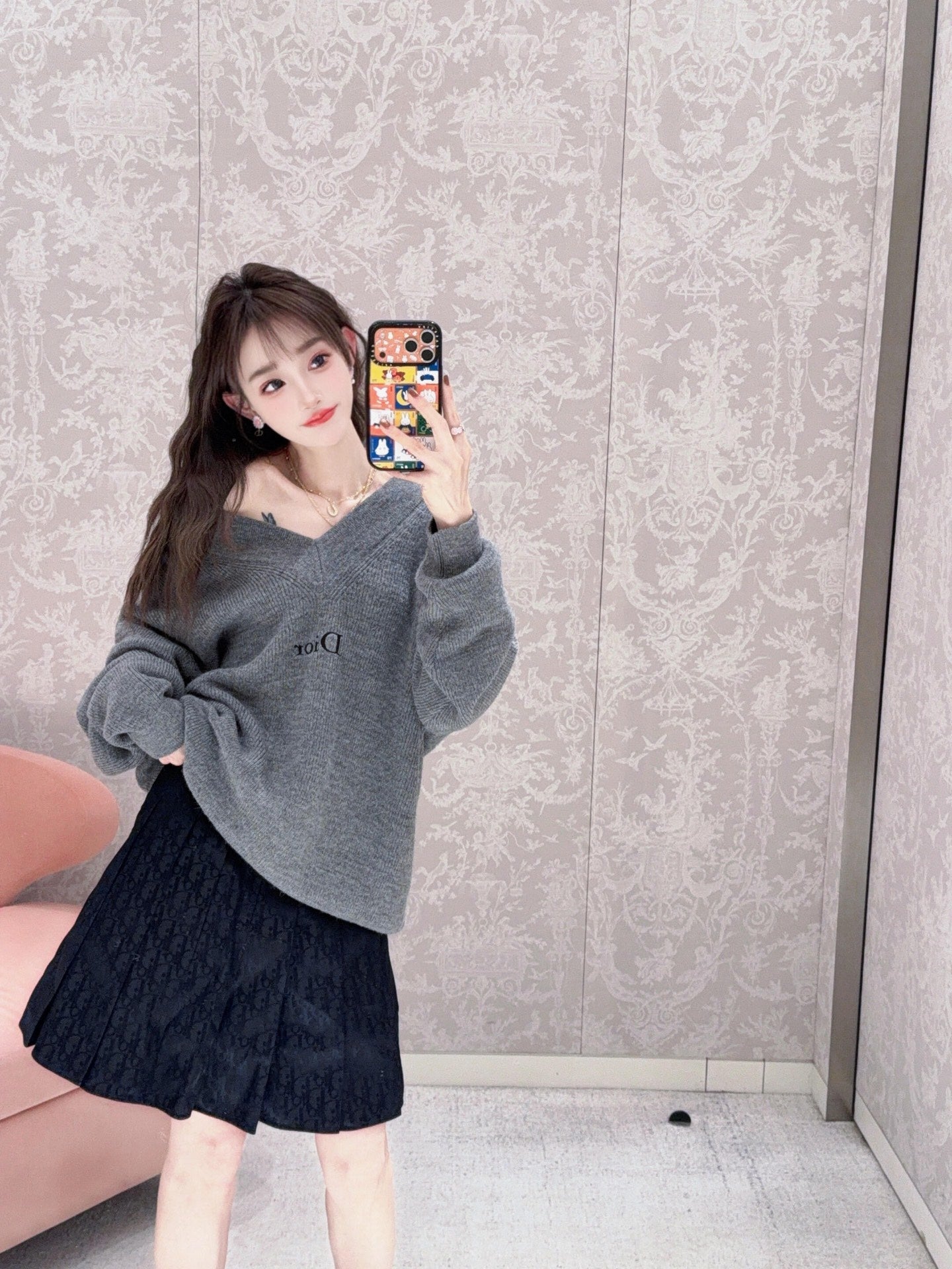 2026 Women's CD Pleated Mini Skirt (DD106)