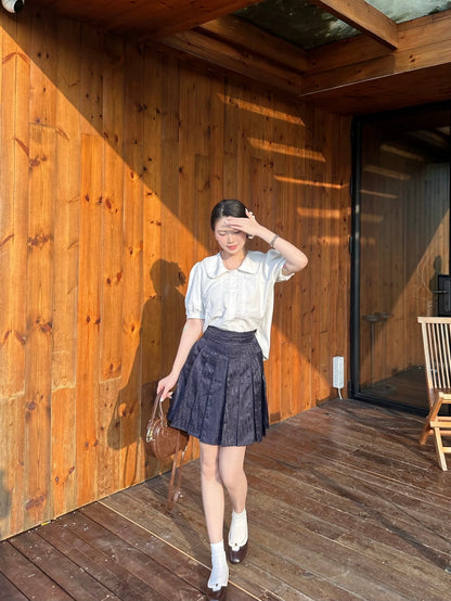 2026 Women's CD Pleated Mini Skirt (DD106)
