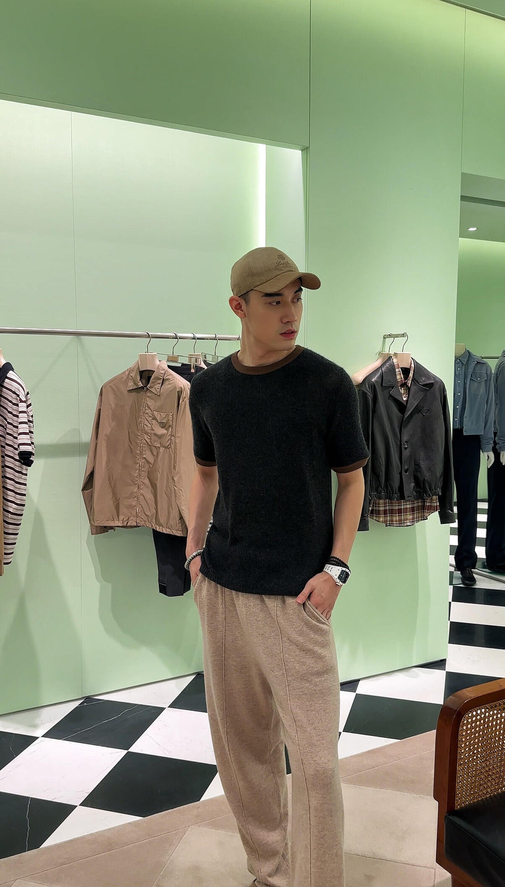 2026 New Triangle Brand Short-Sleeved Sweater with Triangle Logo (AA569-A50)