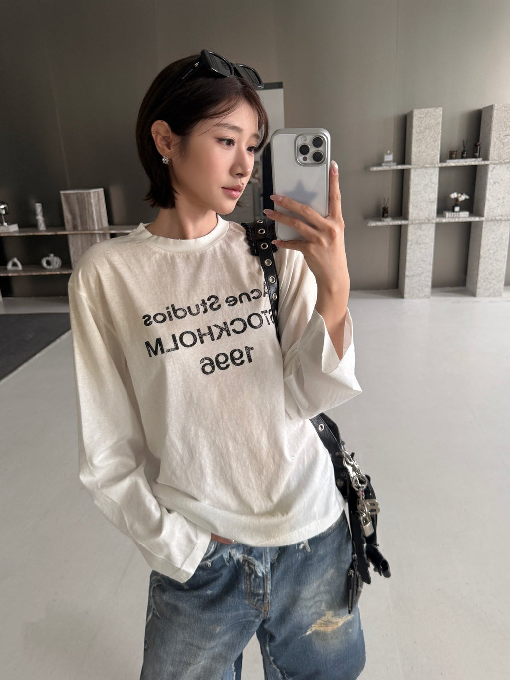 2026 New Acn Long-Sleeved T-Shirt with Distressed Printed Logo (CC975-A40)