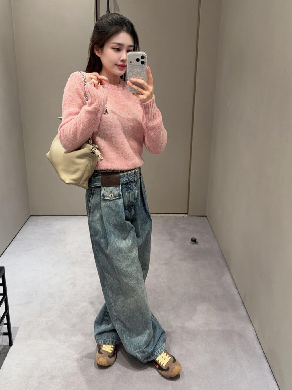 2026 Women's Way Leather Patch Jeans (EE408)