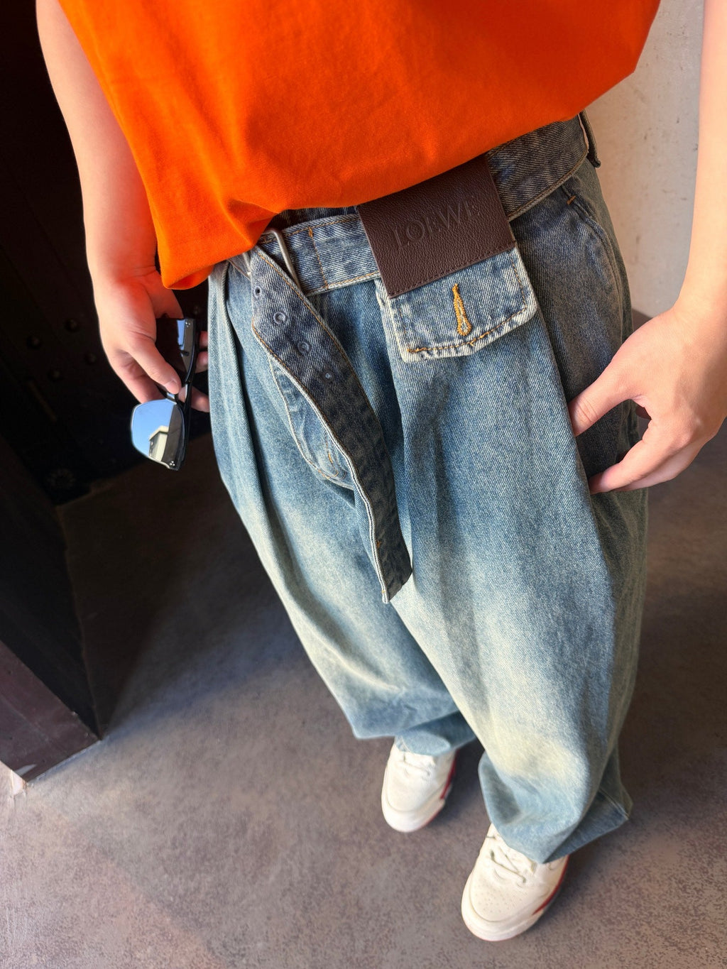 2026 New Way Leather Patch Jeans (BB828-B70)