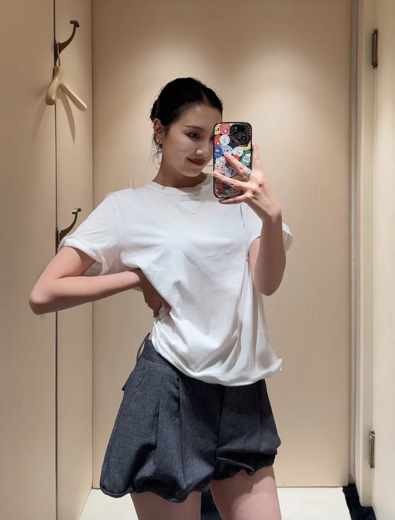 2026 Women's Triangle Brand Logo Label Shorts (FF725)