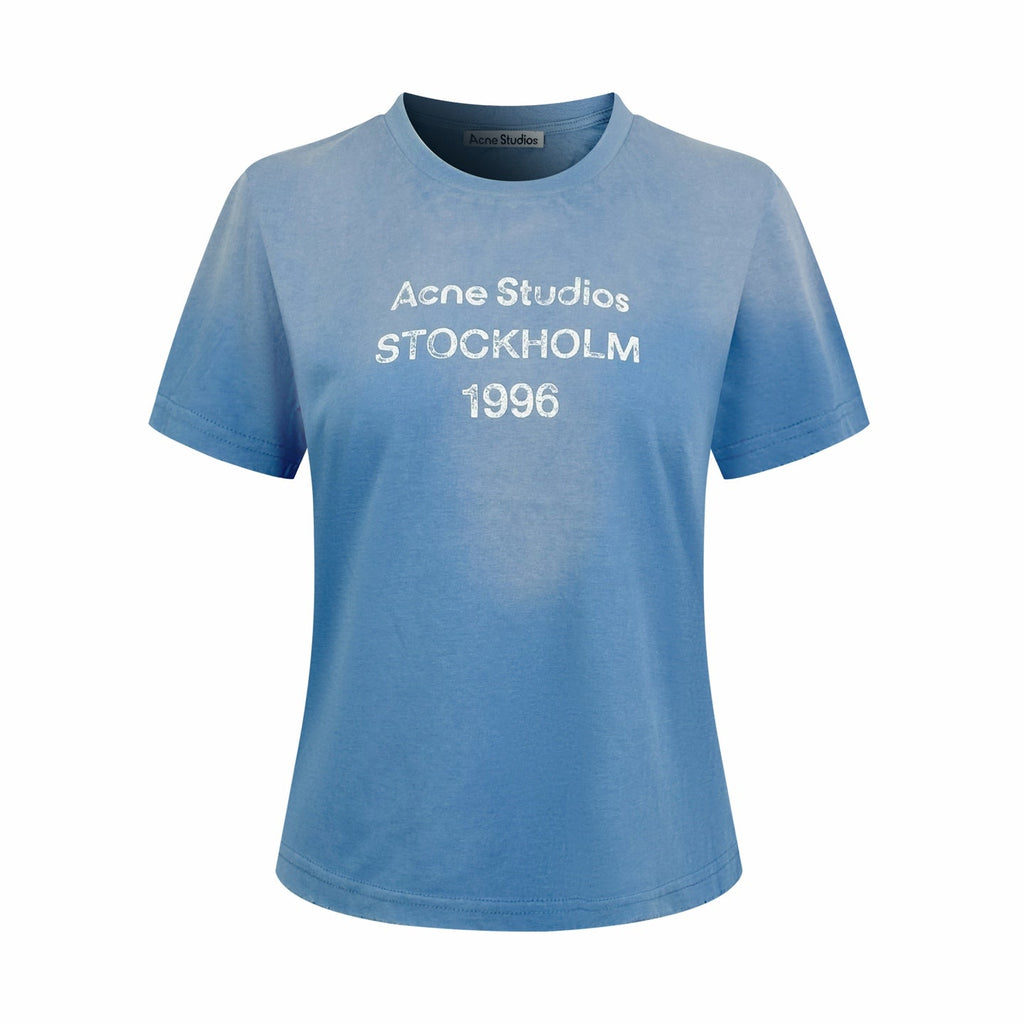 2026 Women's Acn Short-Sleeved T-Shirt with Screen-Printed Distressed Logo (FF731)