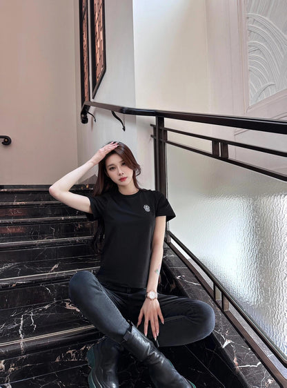 2026 Women's CH Cross Motif Short-Sleeved T-Shirt (DD122)
