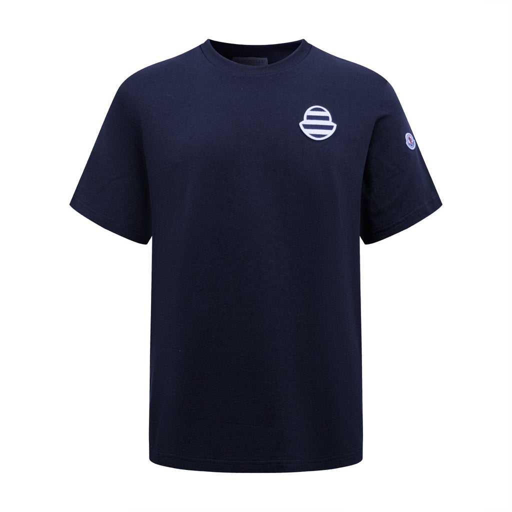 2026 New Mon Striped Logo Patch Short-Sleeved T-Shirt (AA612-A10)