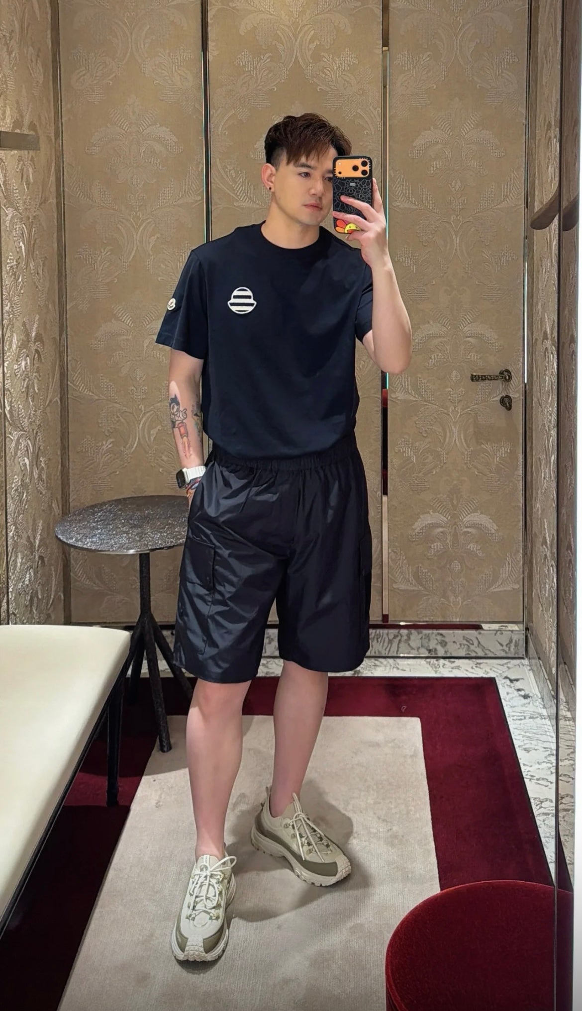 2026 New Mon Striped Logo Patch Short-Sleeved T-Shirt (AA612-A10)