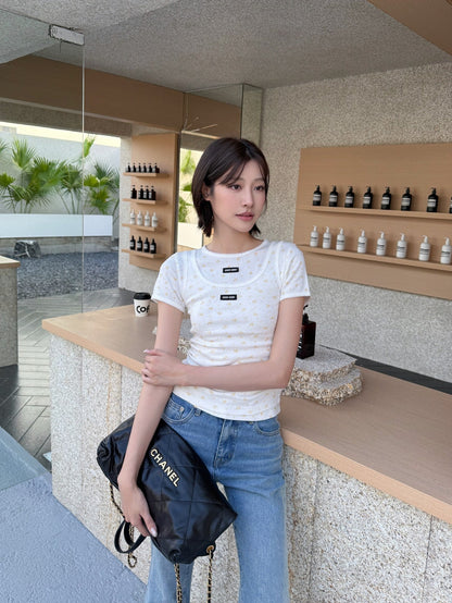 2026 Women's MM Floral Short-Sleeved T-Shirt (FF745)