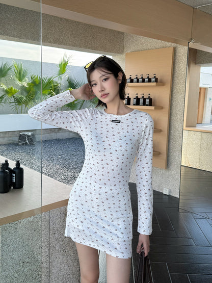 2026 Women's MM Floral Long-Sleeved Dress (FF746)