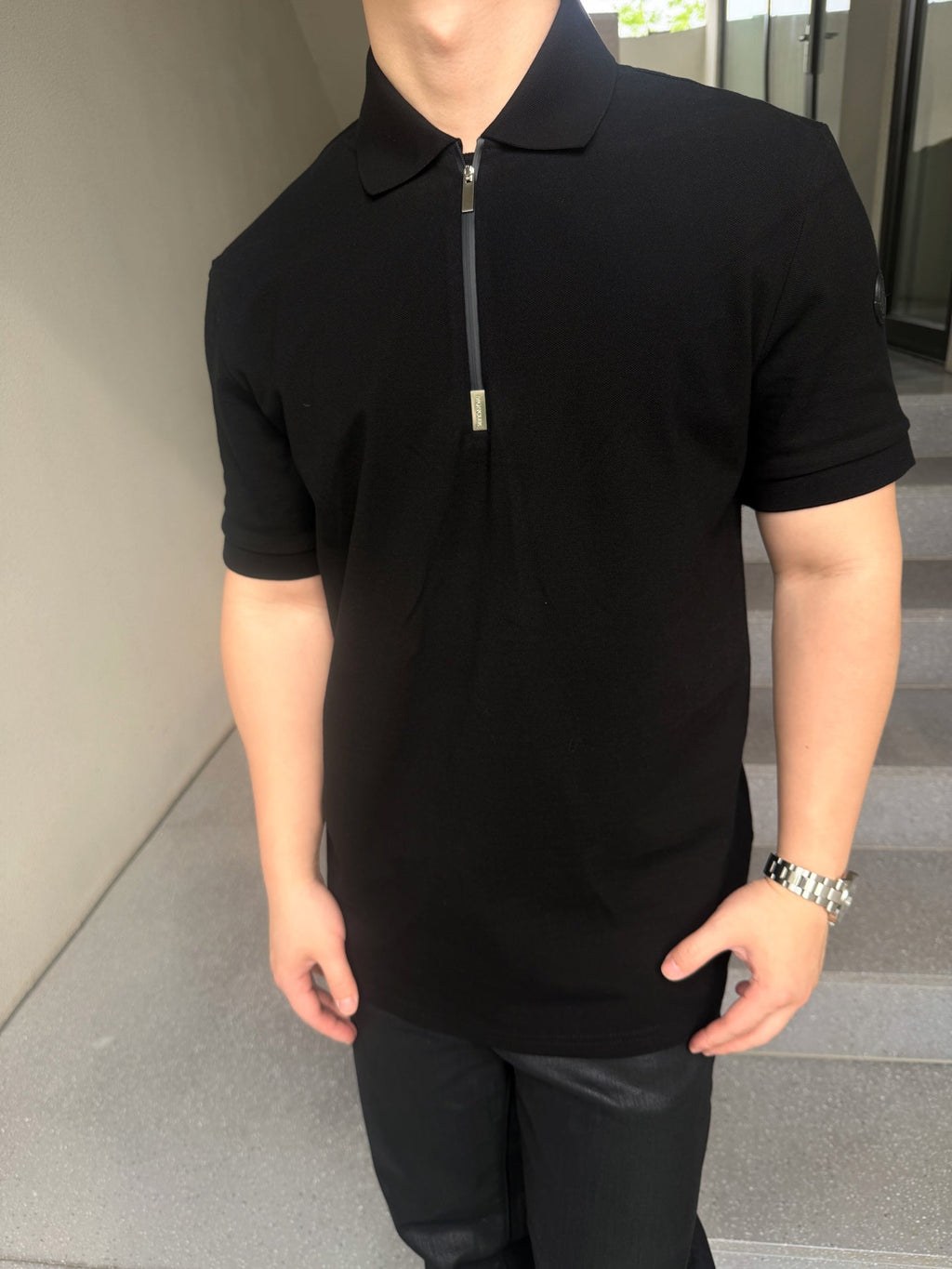 2026 New Mon Logo Half-Zip Polo Shirt (BB812-A40)
