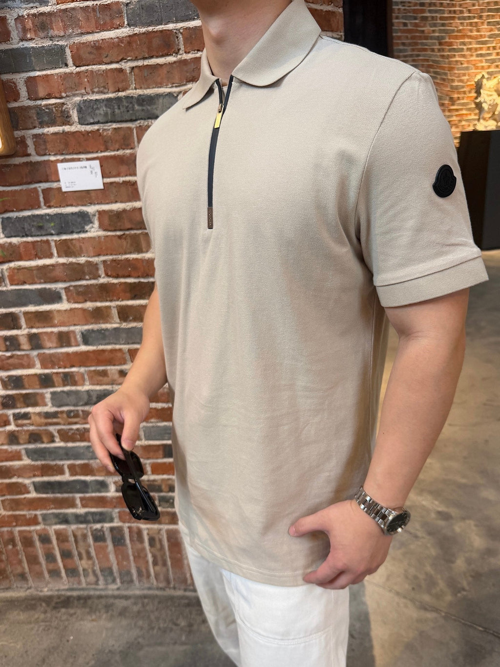 2026 New Mon Logo Half-Zip Polo Shirt (BB812-A40)