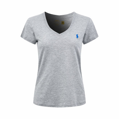 2026 Women's RL Embroidered V-neck Short-sleeved Top (FF743)