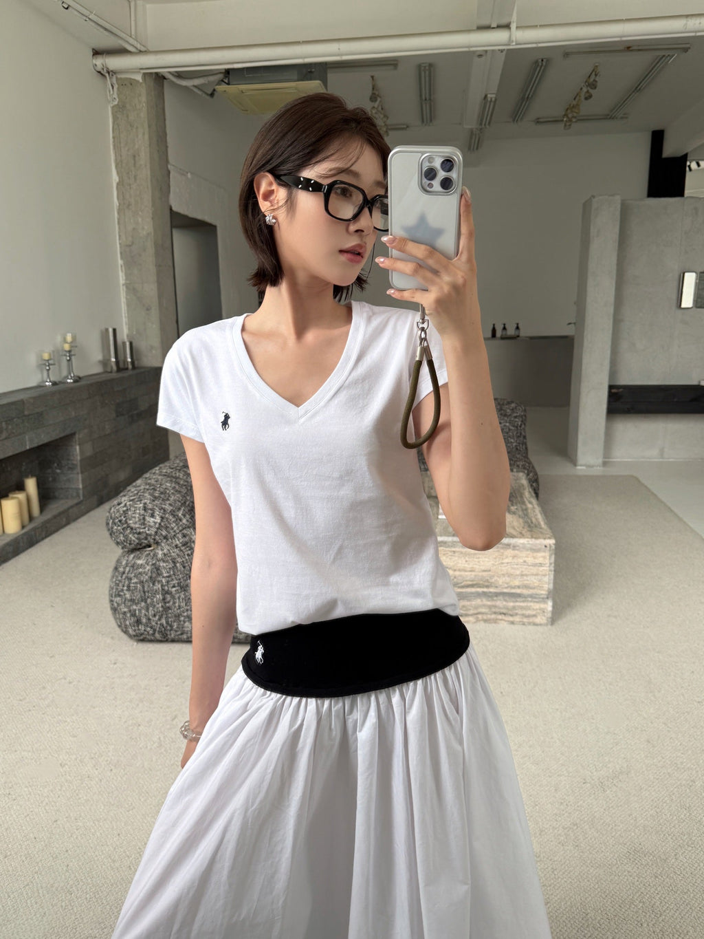 2026 Women's RL Embroidered V-neck Short-sleeved Top (FF743)