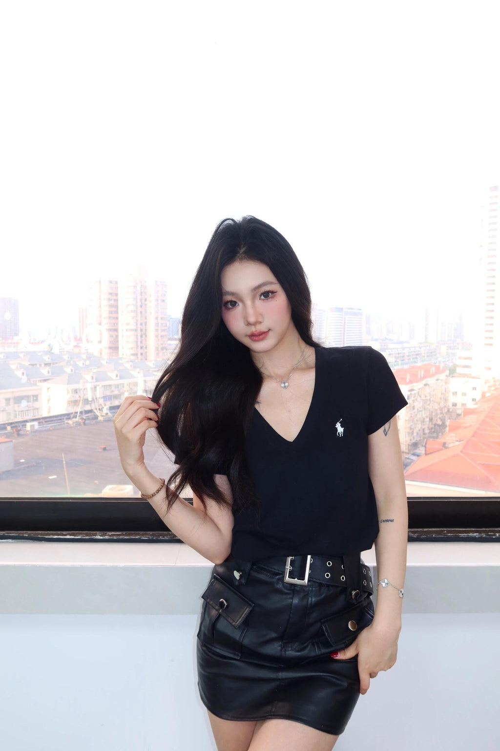 2026 Women's RL Embroidered V-neck Short-sleeved Top (FF743)