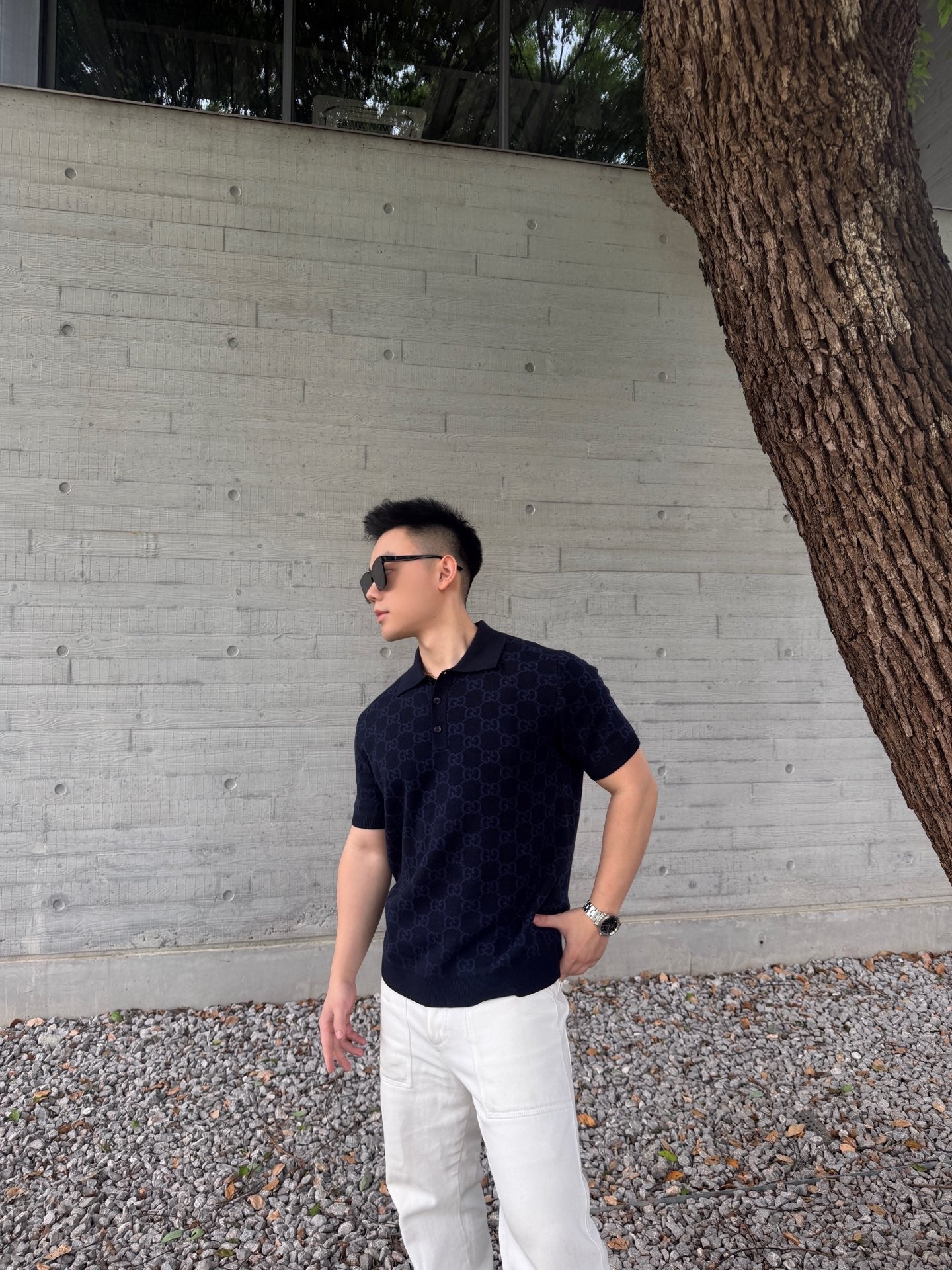 2026 New Arrival GU All-over Jacquard Short-sleeved Jumper (AA581-A85)