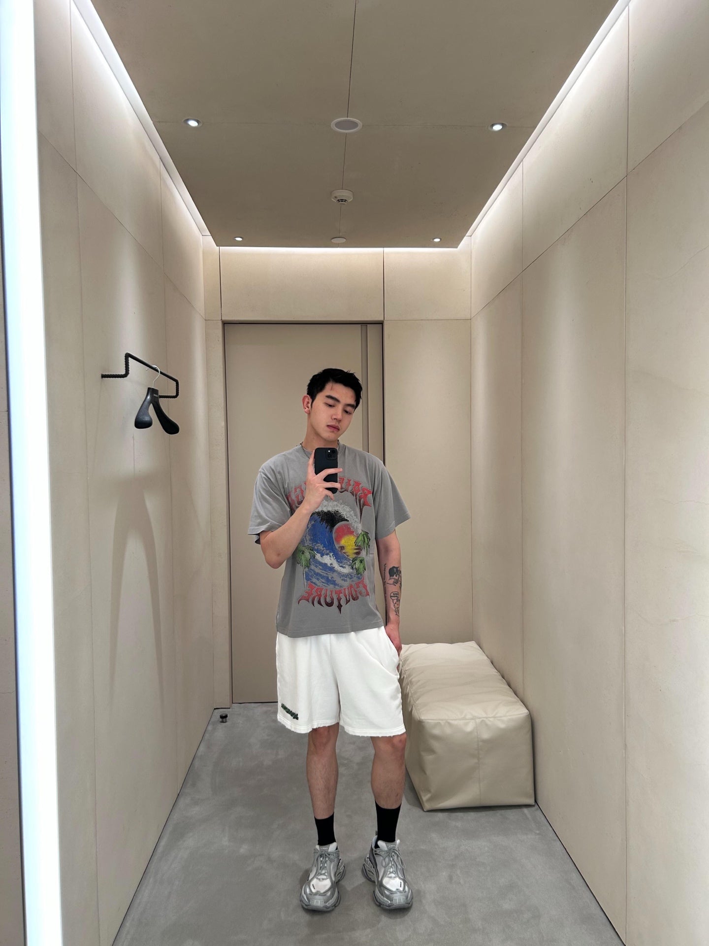 2026 New Balen Tape Graffiti Shorts (CC986-A60)