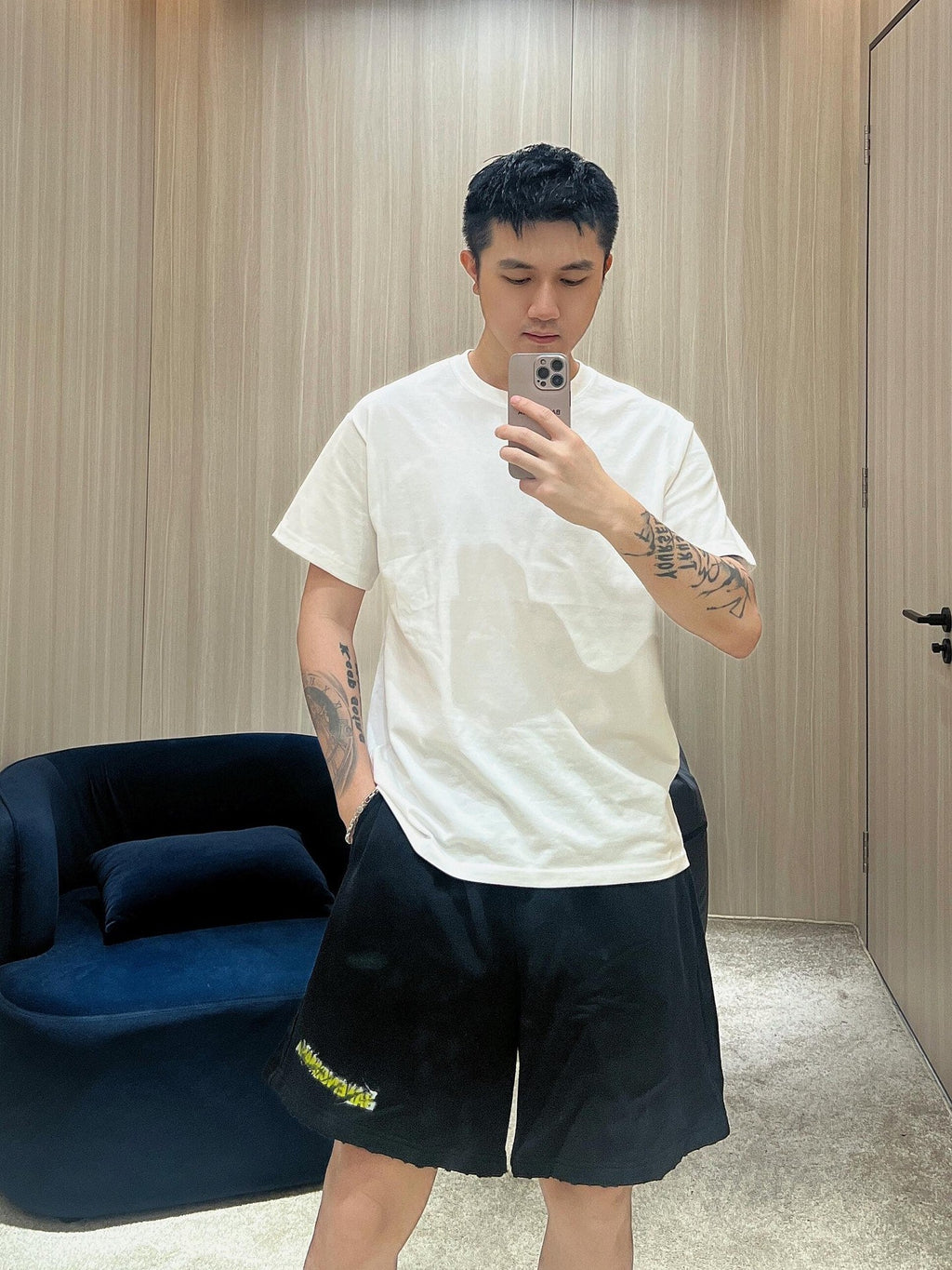 2026 New Balen Tape Graffiti Shorts (CC986-A60)