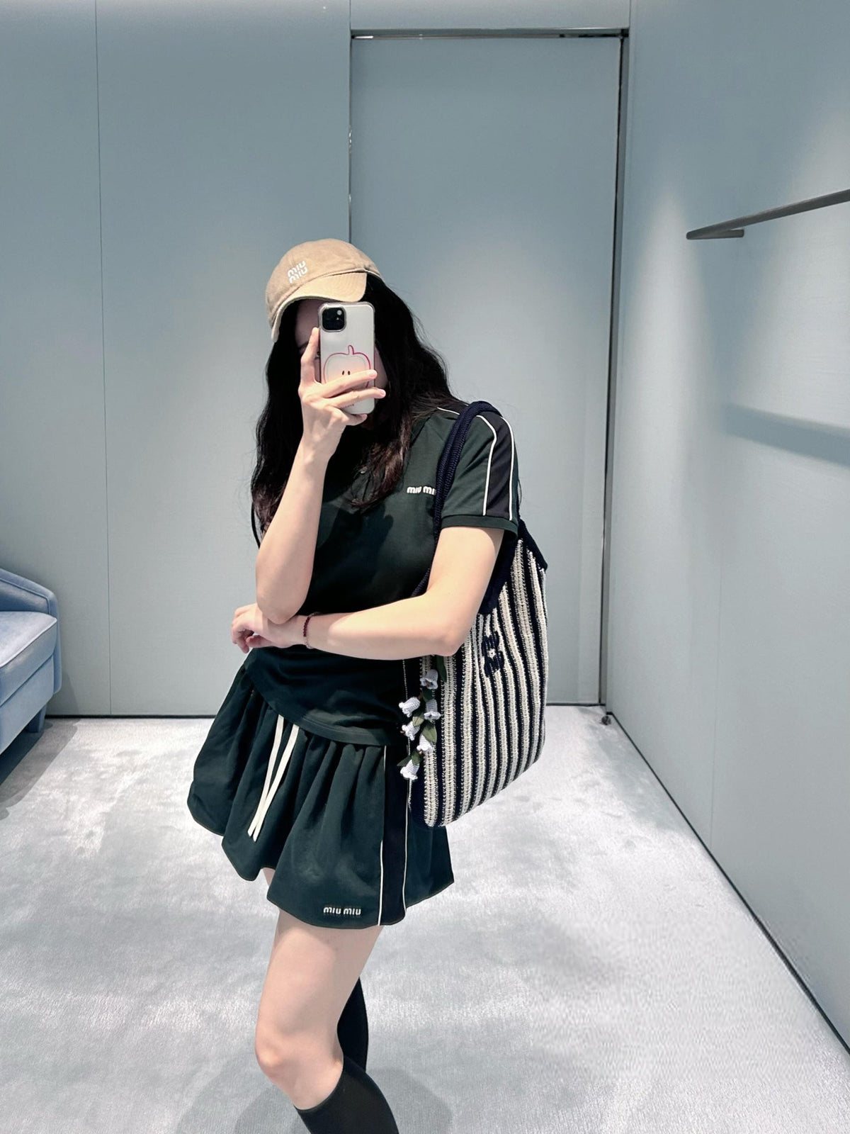 2026 Women's MM Logo Embroidered Skirt (FF703)