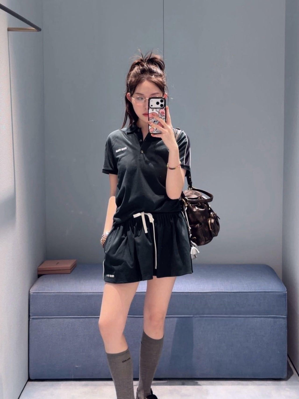 2026 Women's MM Logo Embroidered Skirt (FF703)