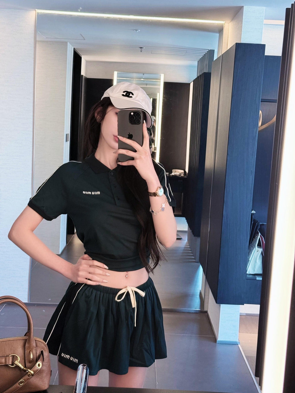 2026 Women's MM Logo Embroidered Skirt (FF703)