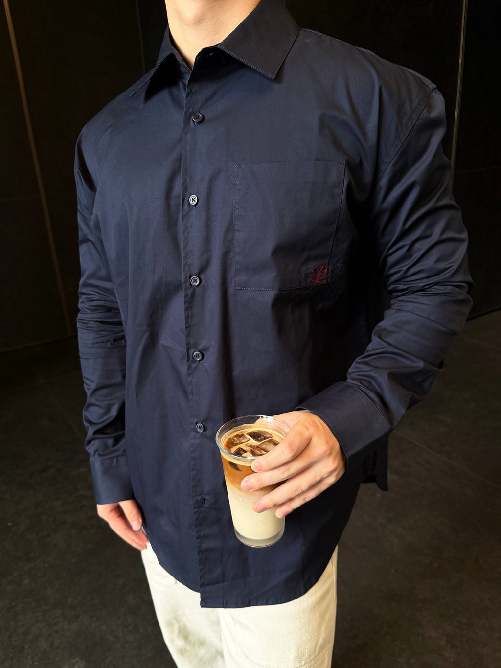 2026 New Way Two-Tone Embroidered Patch Pocket Shirt (CC944-B30)