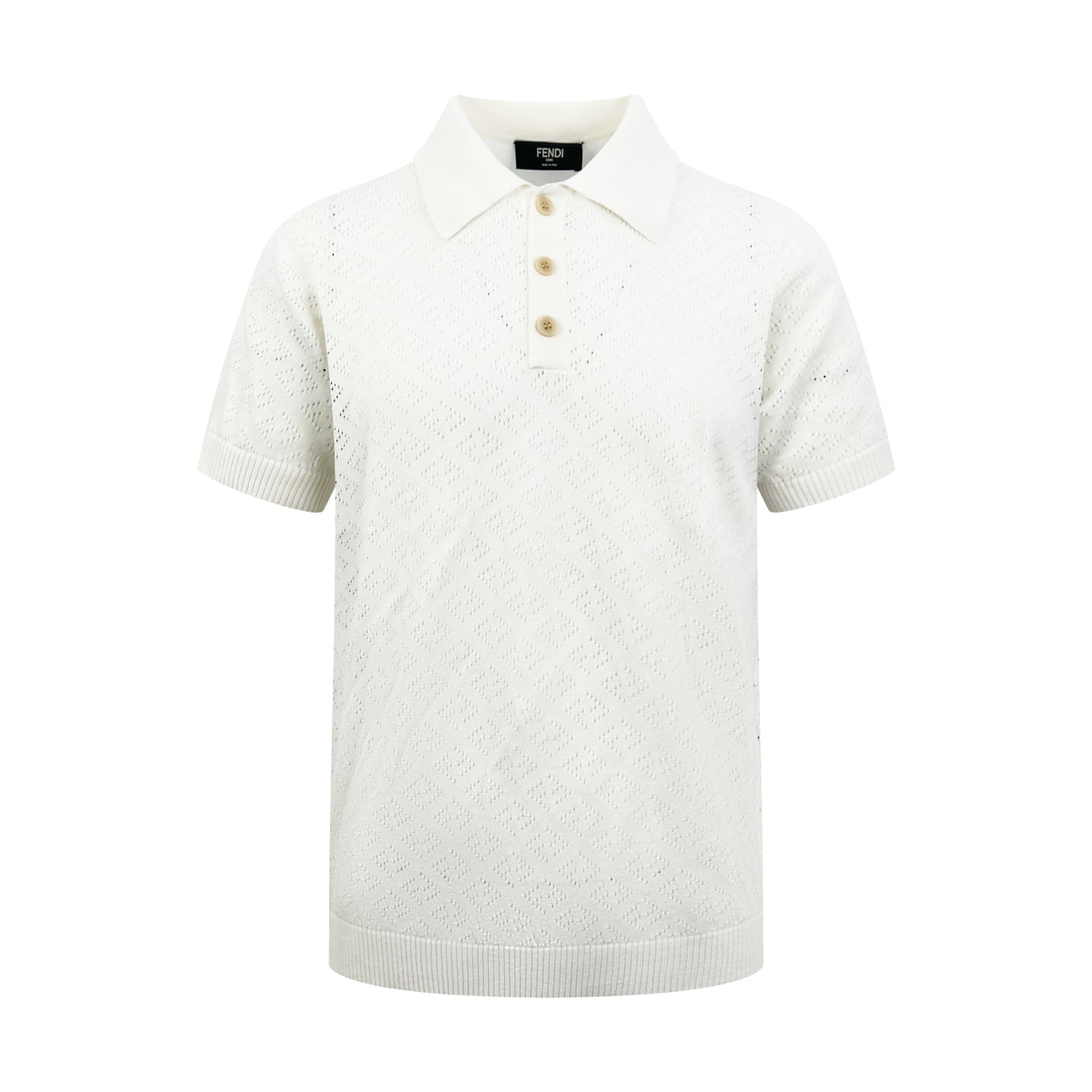 2026 New Arrival FF Jacquard Polo Neck Knit Jumper (AA622-A75)
