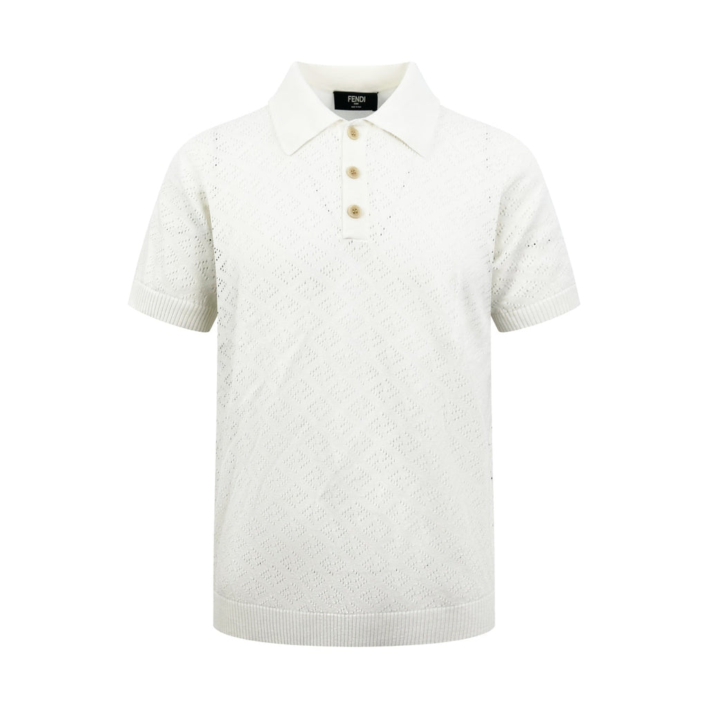 2026 New Arrival FF Jacquard Polo Neck Knit Jumper (AA622-A75)