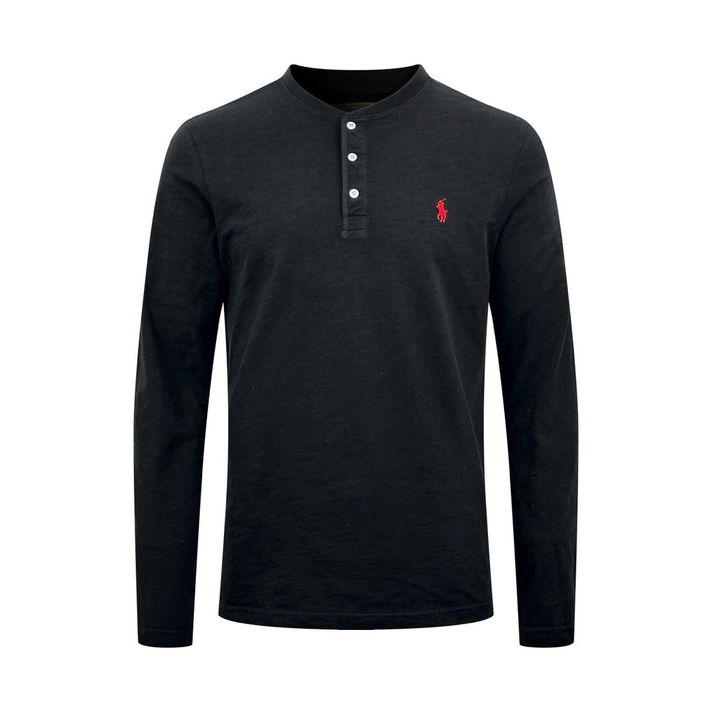 2026 New RL Embroidered Henley-neck Long-sleeved Top (CC977-A35)