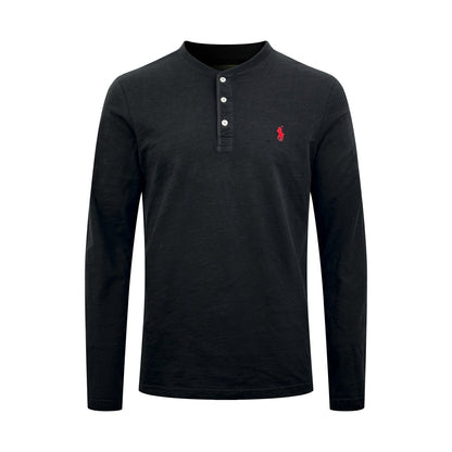 2026 New RL Embroidered Henley-neck Long-sleeved Top (CC977-A35)