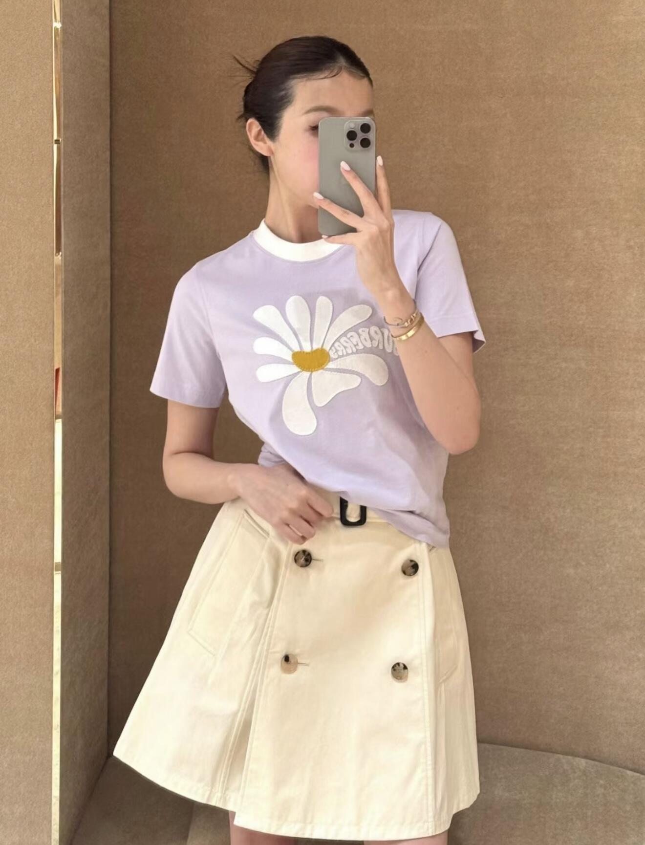 2026 Women's BBR Daisy Embroidered Short-Sleeved Top (DD120)