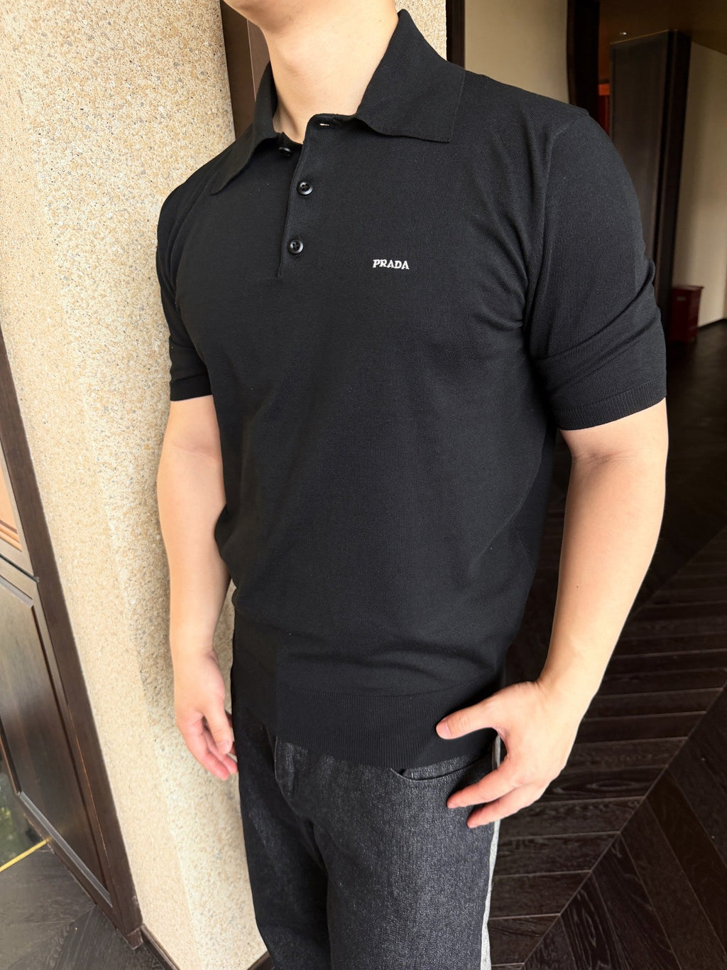 2026 New Triangle Brand Embroidered Logo Polo Neck Knit Top (CC979-A60)