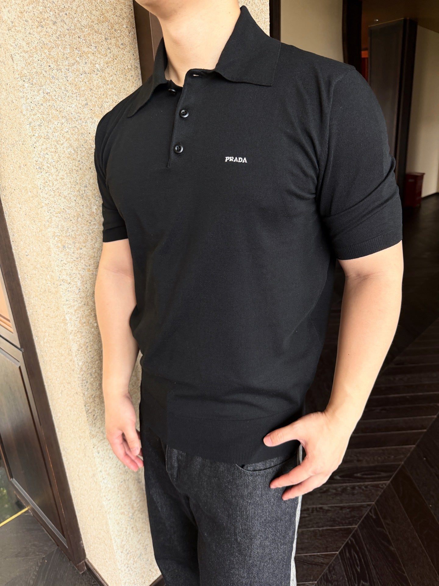 2026 New Triangle Brand Embroidered Logo Polo Neck Knit Top (CC979-A60)