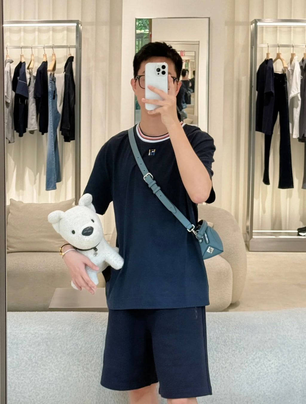 2026 New FF Two-Tone Embroidered Short-Sleeve Shirt (AA643-A10)