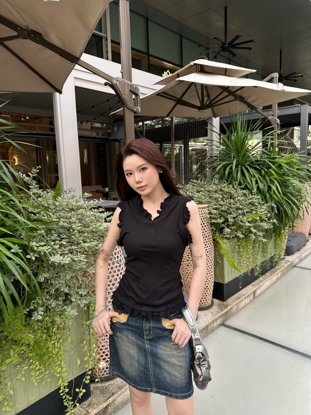 2026 Women's Way Embroidered Ruffle Tank Top (DD129)