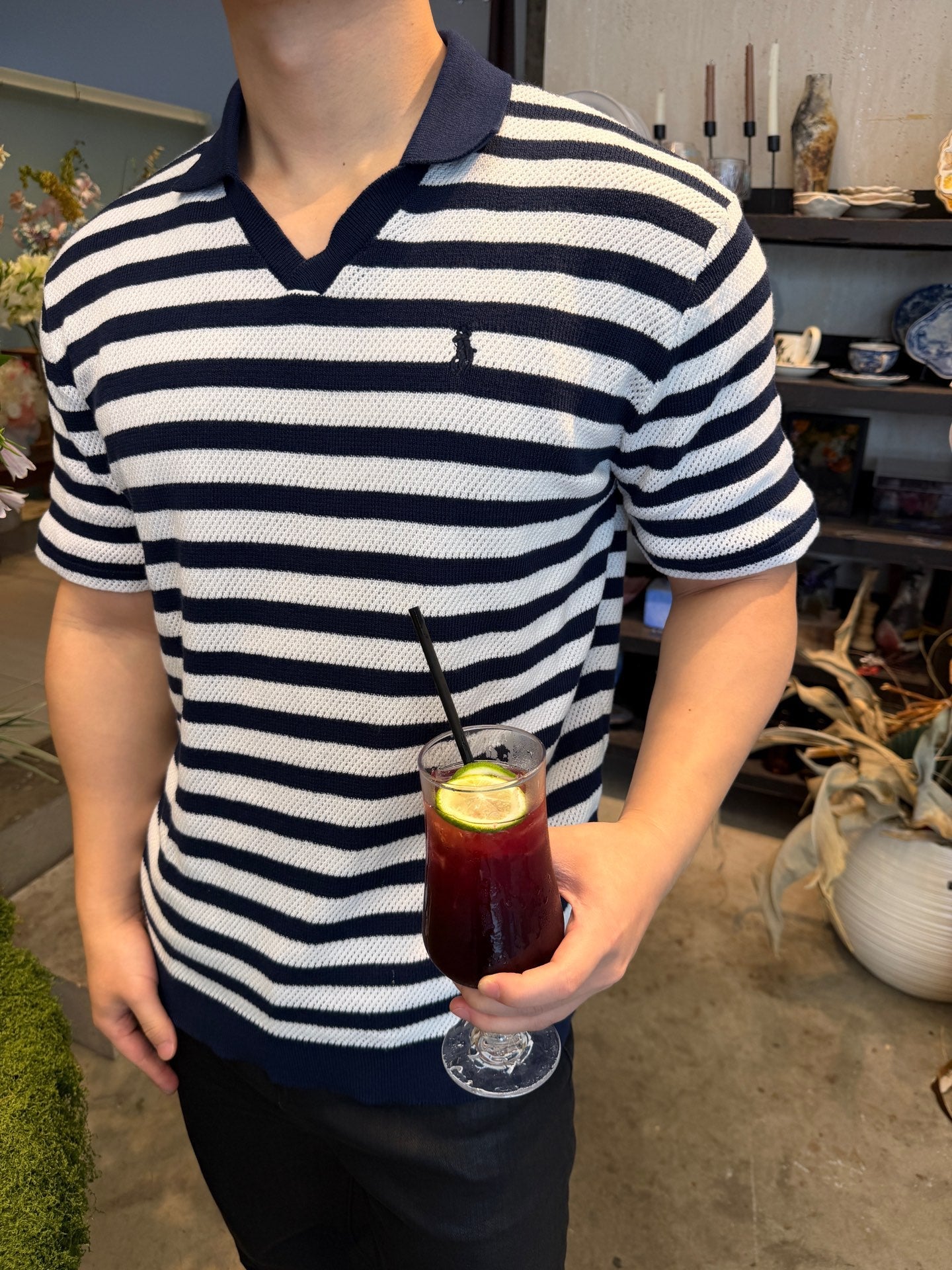 2026 New RL Embroidered Stripe Short-Sleeved Jumper (CC984-A70)