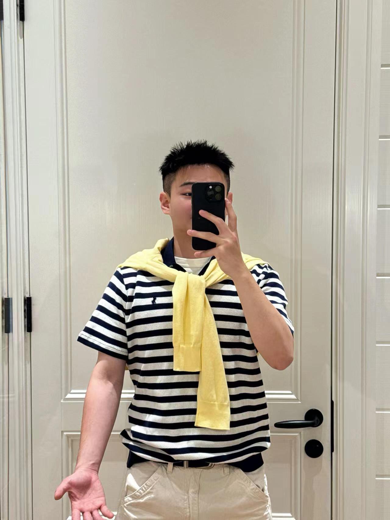2026 New RL Embroidered Stripe Short-Sleeved Jumper (CC984-A70)