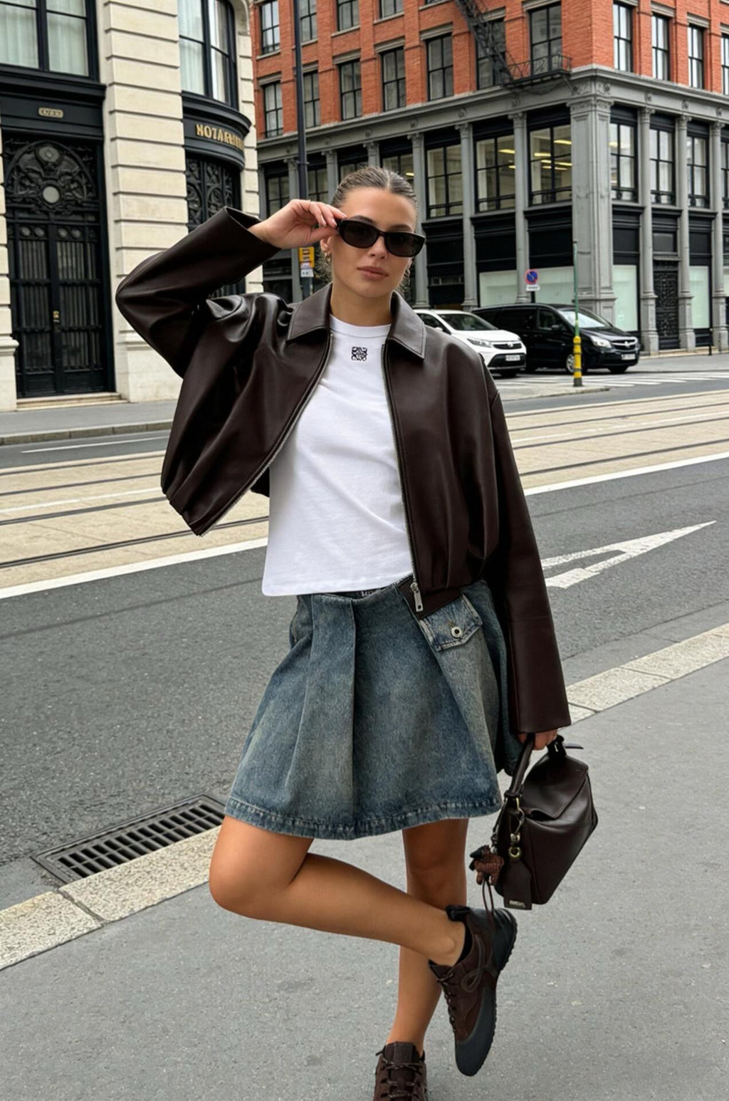 2026 Women's Way Leather Denim Mini Skirt (EE417)