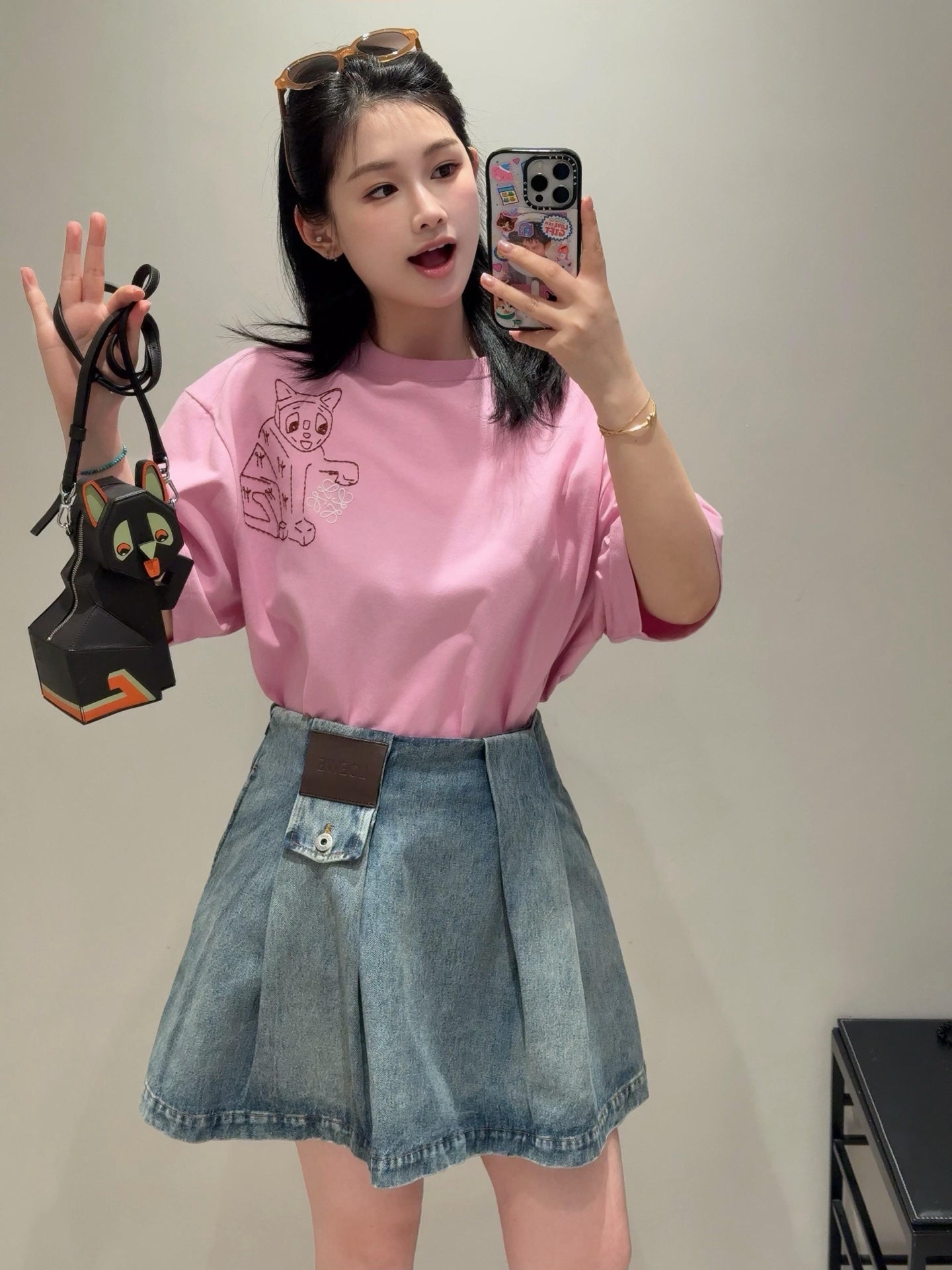 2026 Women's Way Leather Denim Mini Skirt (EE417)