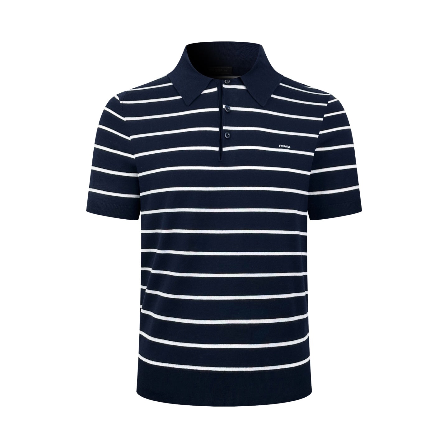 2026 New Triangle Brand Logo Striped Polo-Neck Knit (CC991-A70)