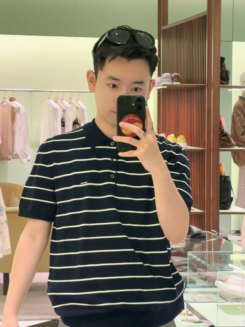 2026 New Triangle Brand Logo Striped Polo-Neck Knit (CC991-A70)