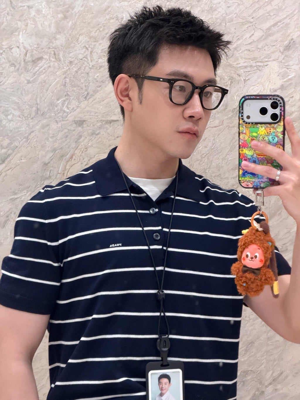 2026 New Triangle Brand Logo Striped Polo-Neck Knit (CC991-A70)