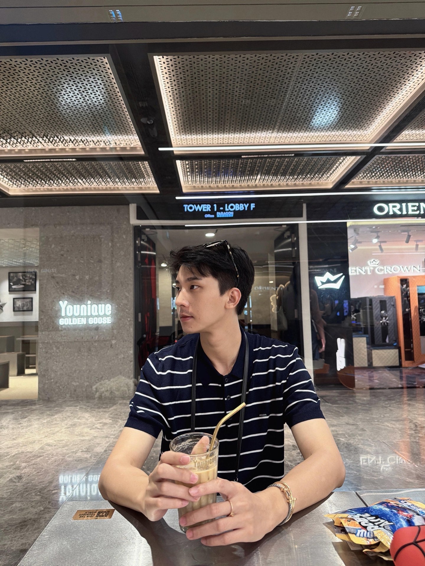 2026 New Triangle Brand Logo Striped Polo-Neck Knit (CC991-A70)