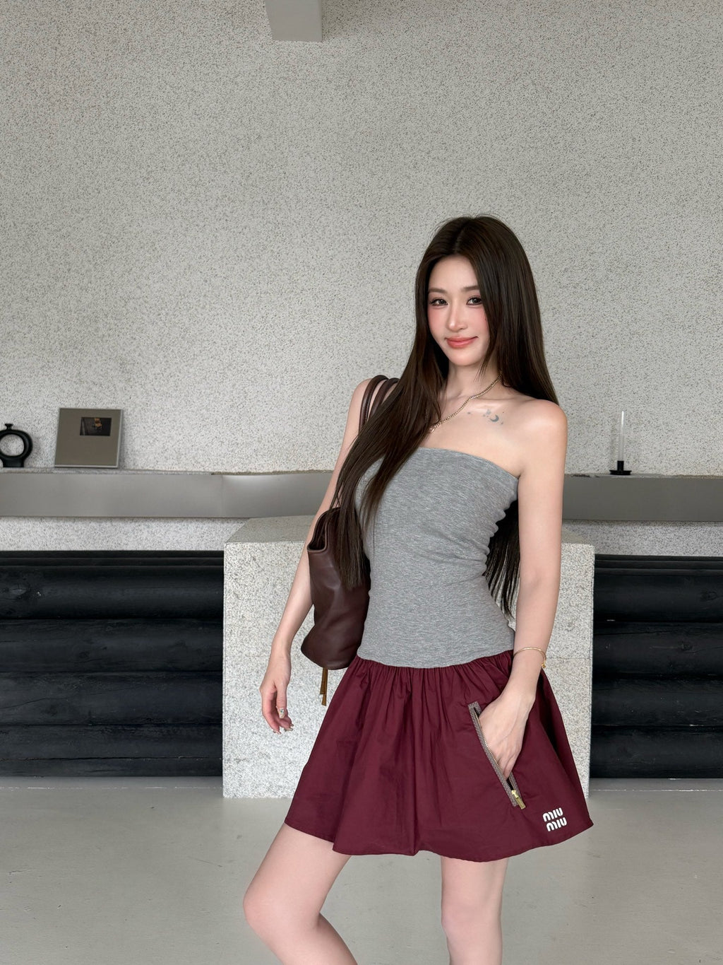 2026 Women's MM Logo Zipper Dress (FF735)