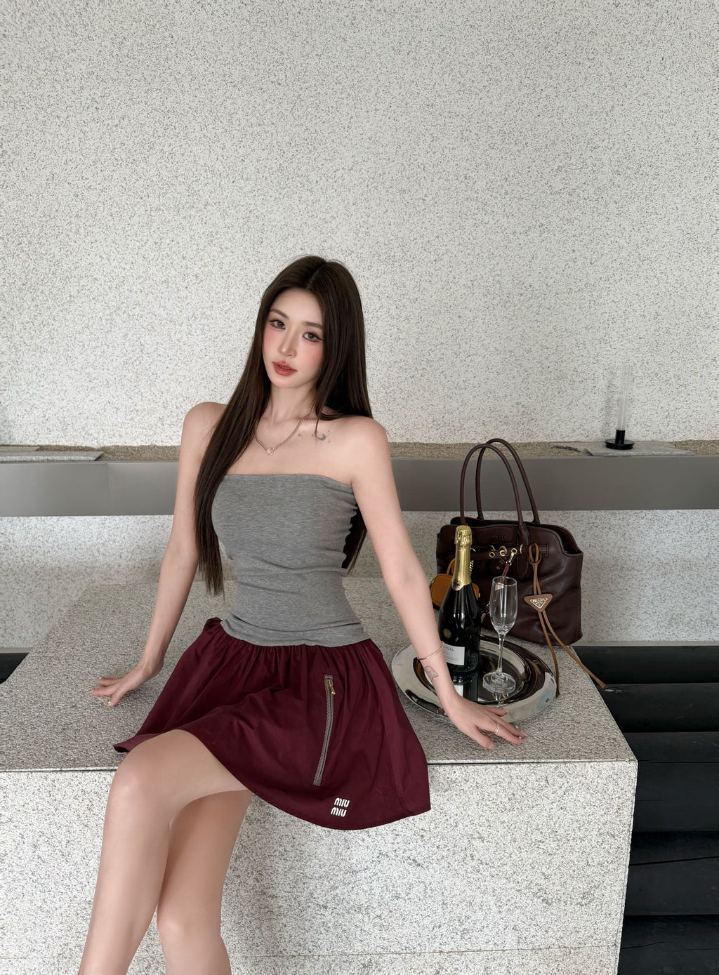 2026 Women's MM Logo Zipper Dress (FF735)