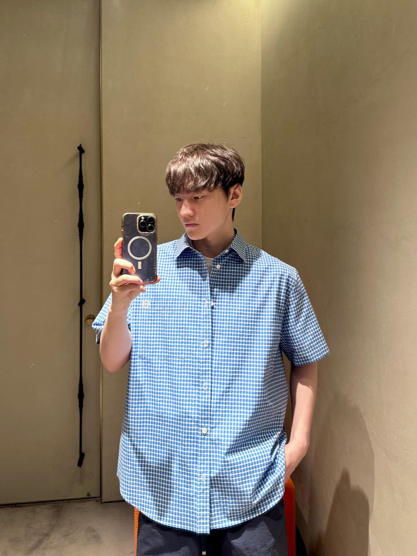 2026 New Way Embroidered Check Short-Sleeved Shirt (AA628-A70)