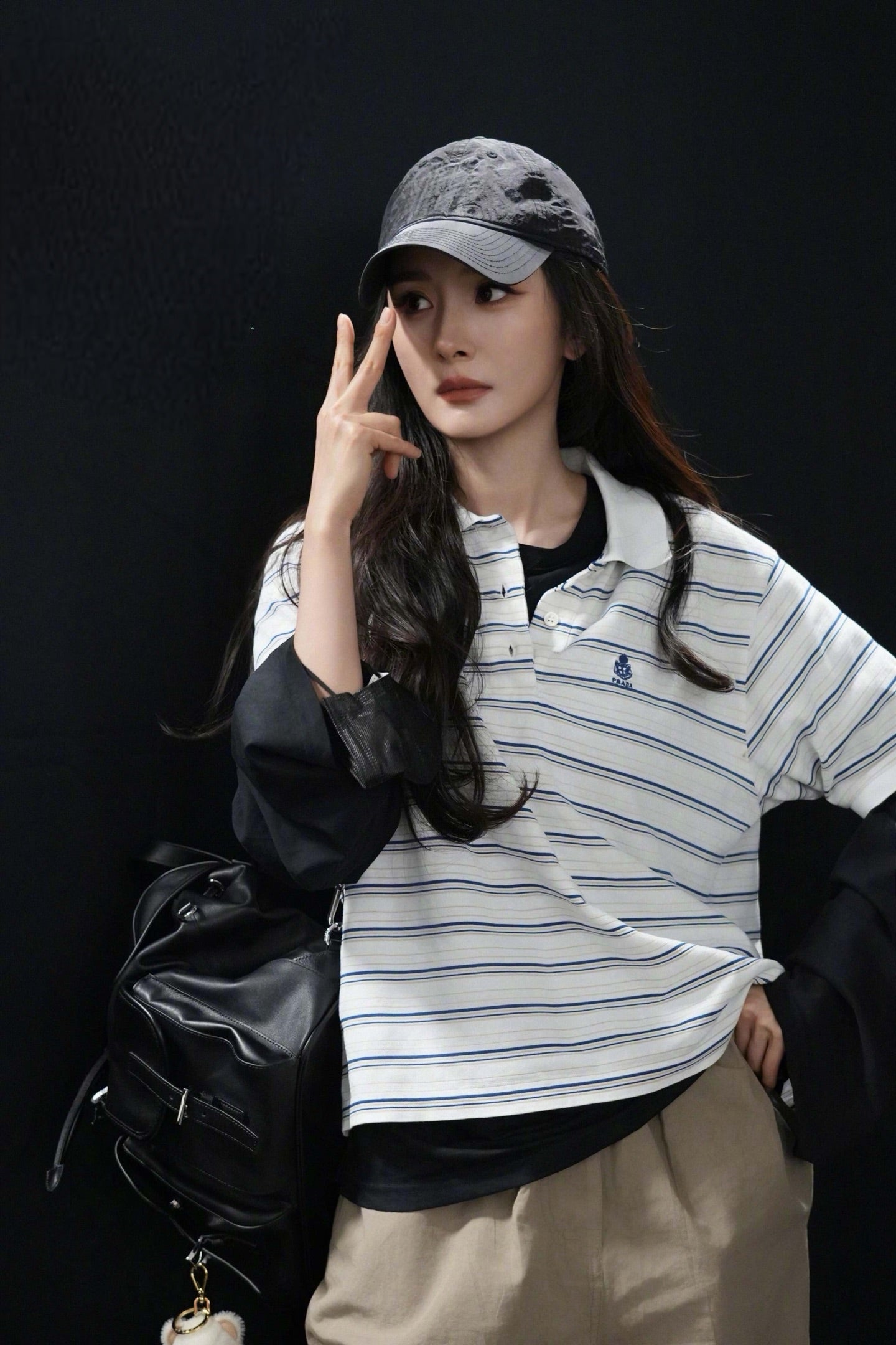 2026 Women's Triangle Brand Striped Embroidered Polo Shirt (FF752)