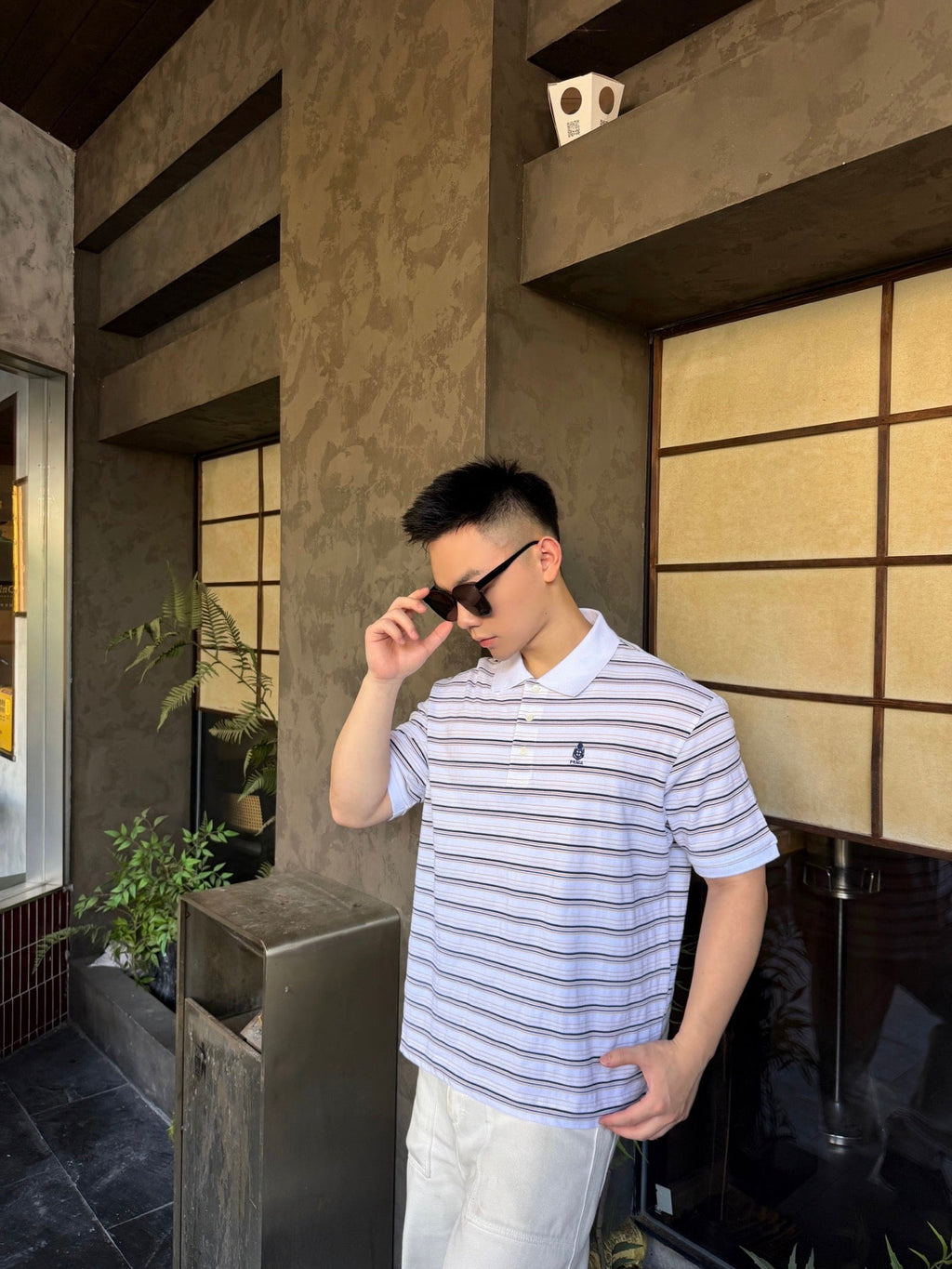 2026 New Triangle Brand Logo Striped Polo Shirt (CC992-A60)