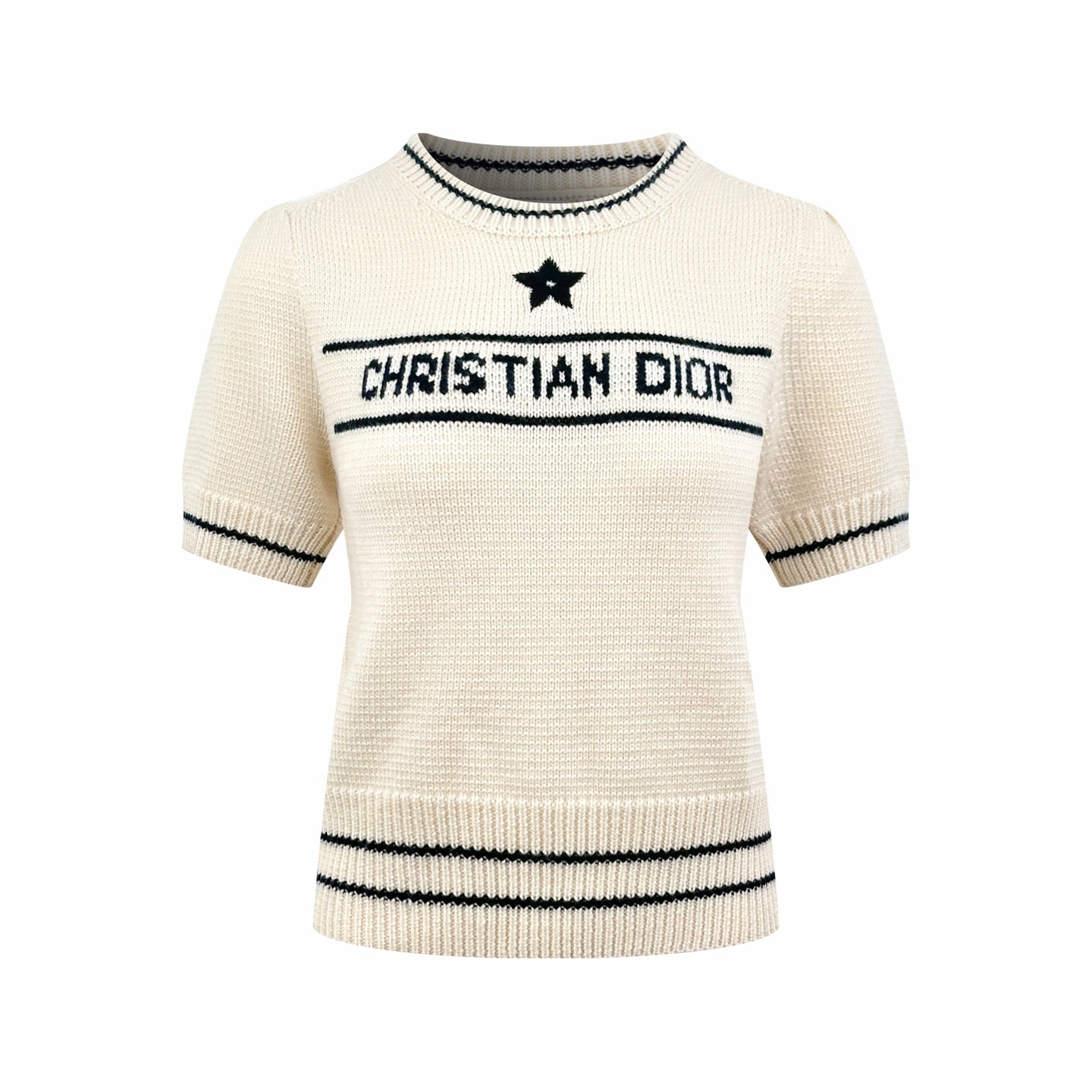 2026 Women's CD Embroidered Short-Sleeved Sweater (DD132)